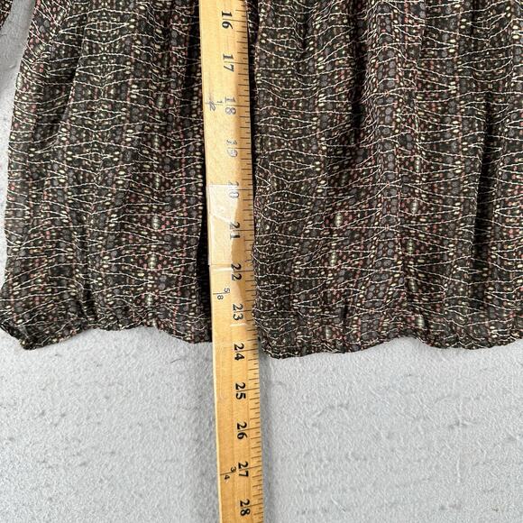 Isabel‎ Marant Blouse 42 Sheer Peasant Boho Wita Smocked Silk Top Prairie - Picture 9 of 16